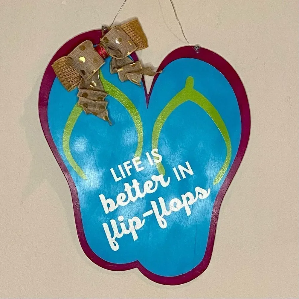 Handmade Stenciled & Painted Flip-flop Wall Art